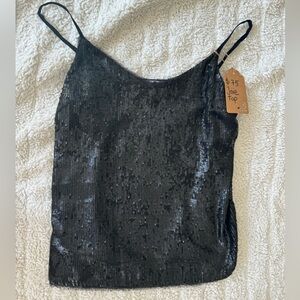 JOIE Gowa Sequin Top In Black, size S
